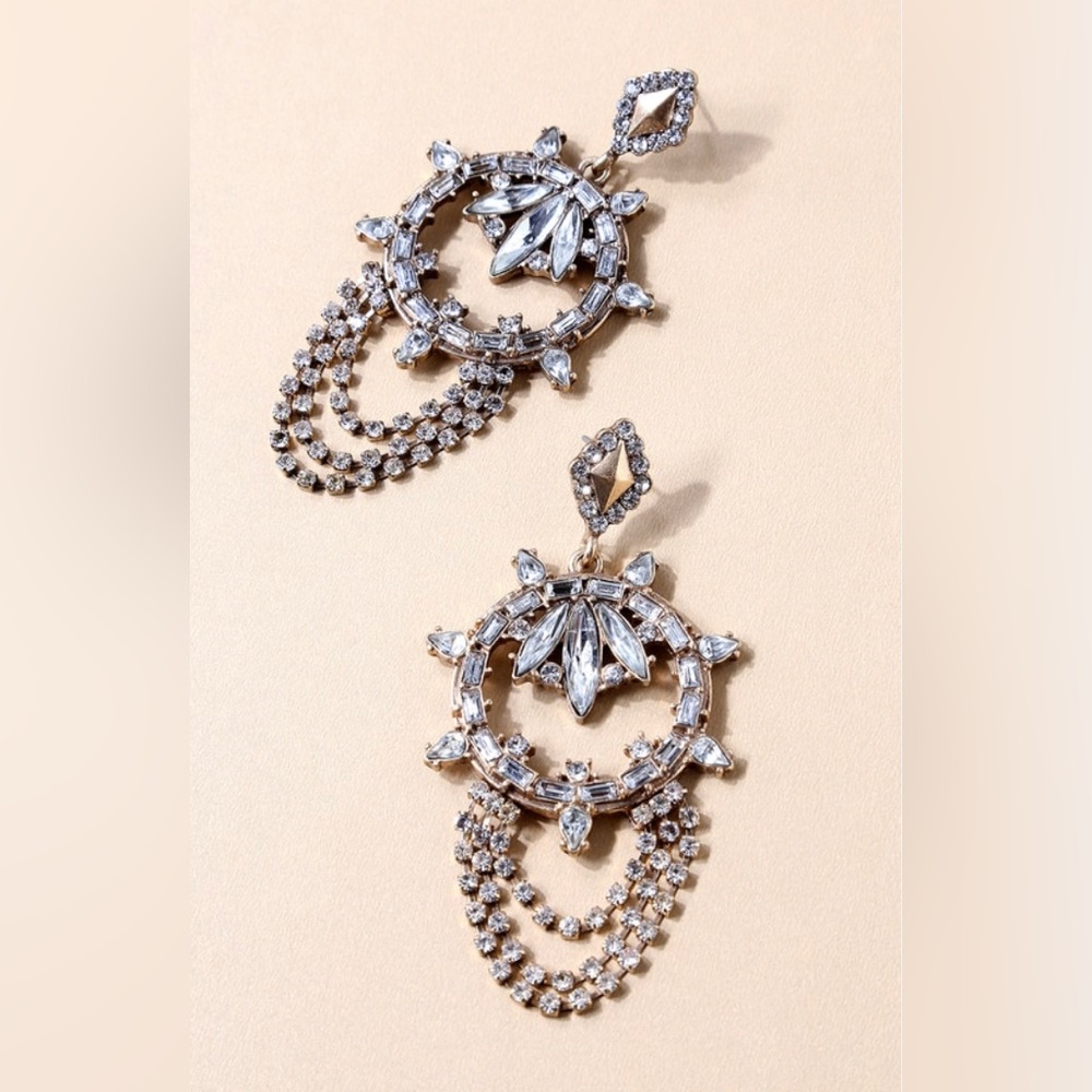 Gold rhinestone earrings